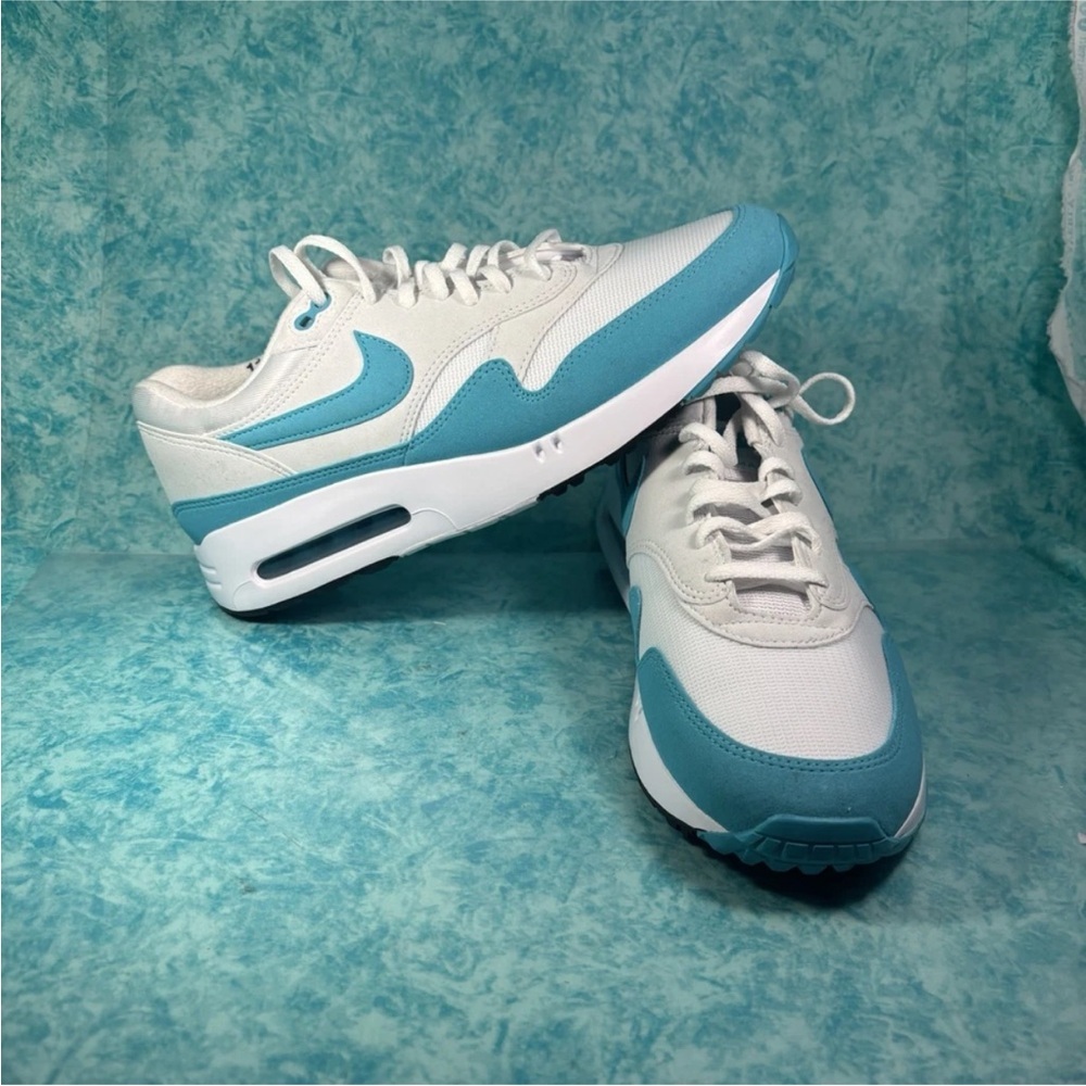 Nike Air Max 1 Men’s Retro Low Top White Blue Golf Shoes Size 11